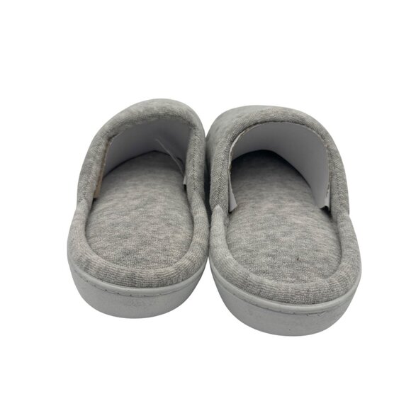 Isotoner Womens Memory Foam Slippers Size LG 8.5-9 Gray With Floral Details - Picture 4 of 5